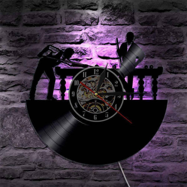 Retro biljard vinylklokke med LED