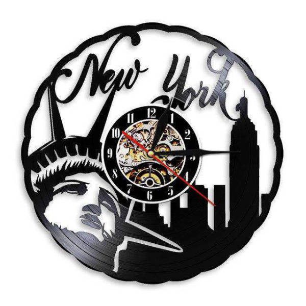 New York vinylklokke Frihetsgudinnen motiv