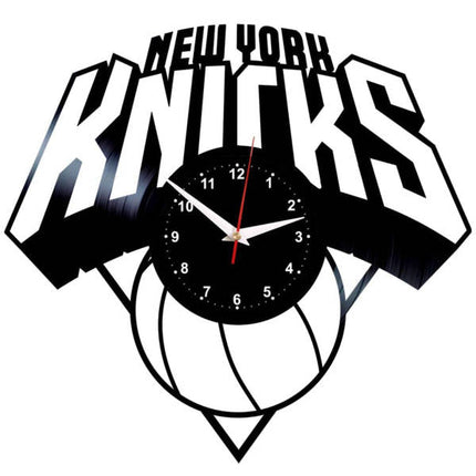Svart New York Knicks vinylklokke