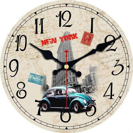 Retro New York veggklokke collage-stil