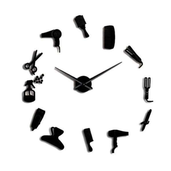 DIY veggklokke for frisørsalong dekor