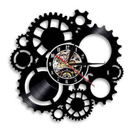 Steampunk veggklokke med tannhjul design