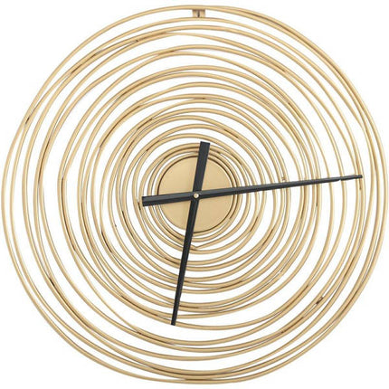 Stor veggklokke med spiraldesign i gull