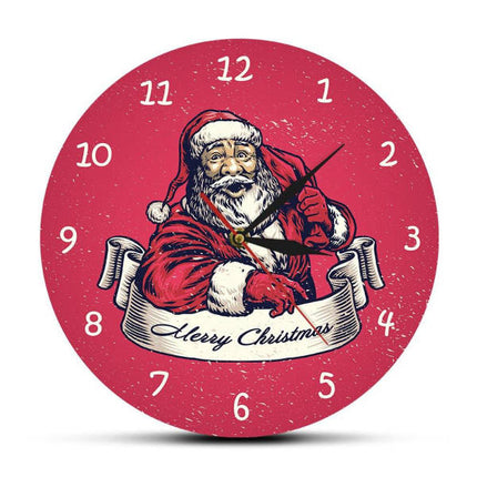 Rød juleklokke med julenissen motiv