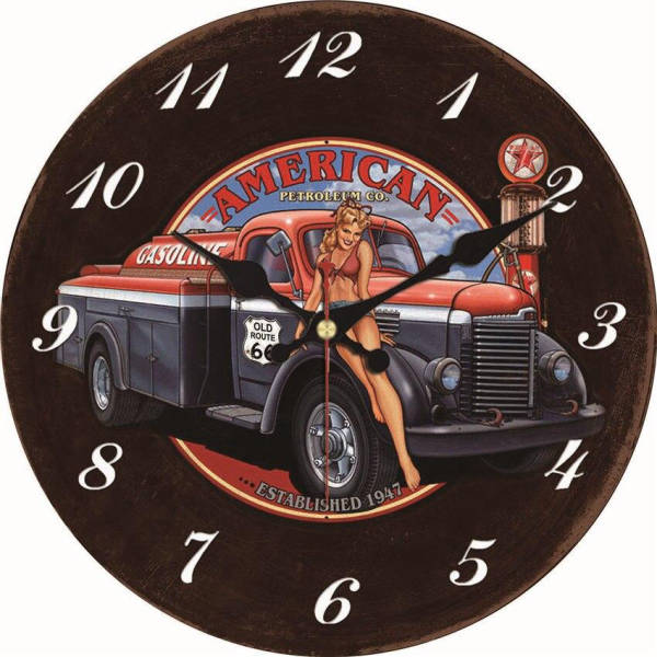 Retro amerikansk veggklokke i pin-up stil