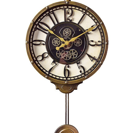 Vintage steampunk veggklokke med pendel
