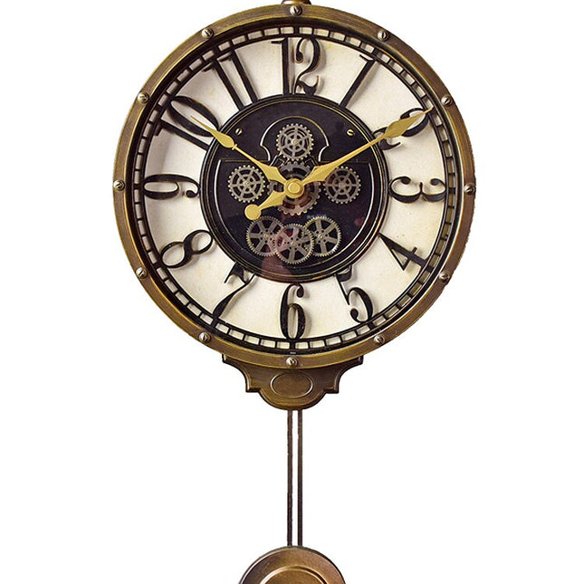 Vintage steampunk veggklokke med pendel
