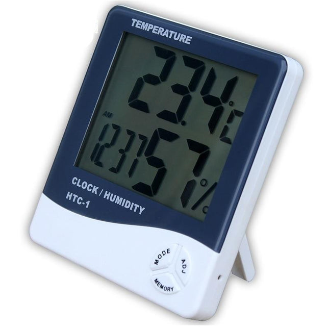 Digital alarmklokke med temperatur og hygrometer