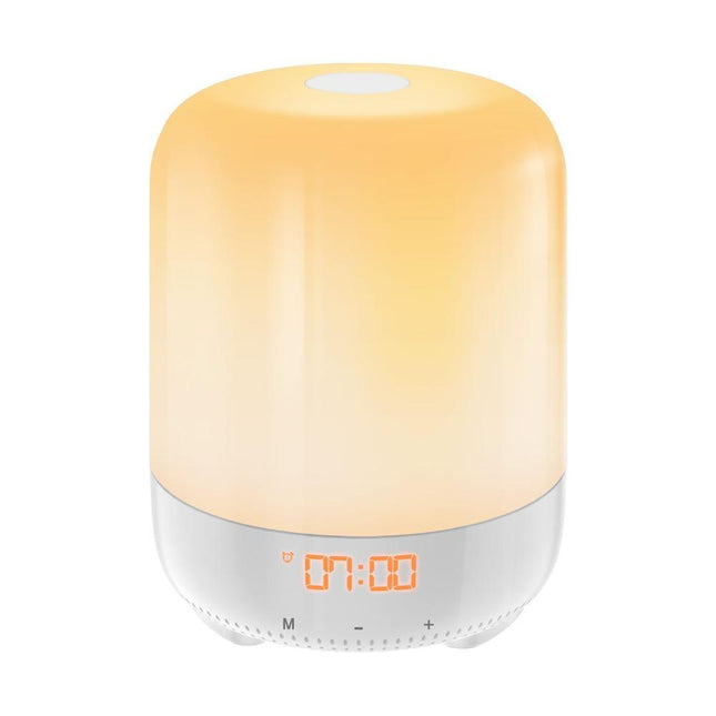 Nattbordslampe med innebygd digital vekkeklokke