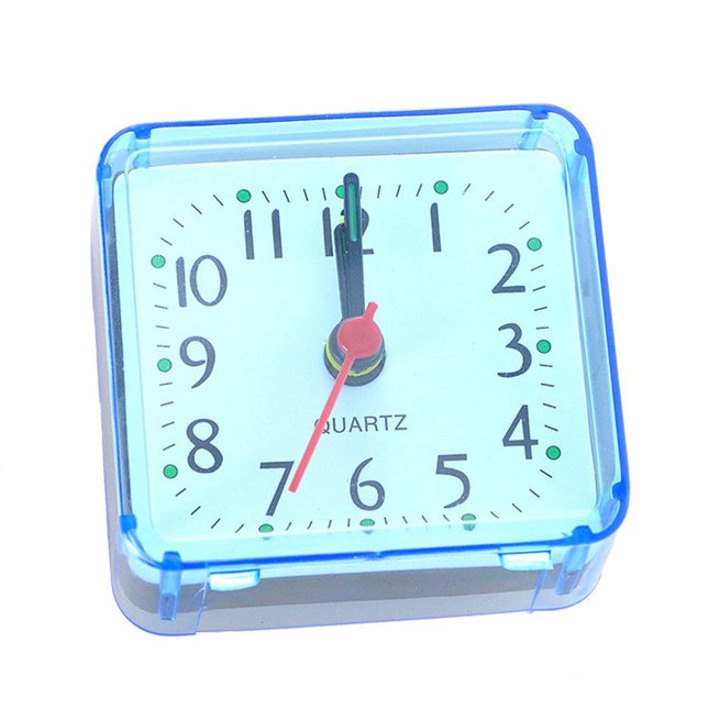 Gjennomsiktig firkantet analog vekkerklokke