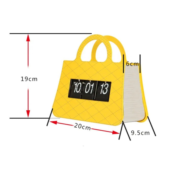 Flip-klokke designet som en håndveske